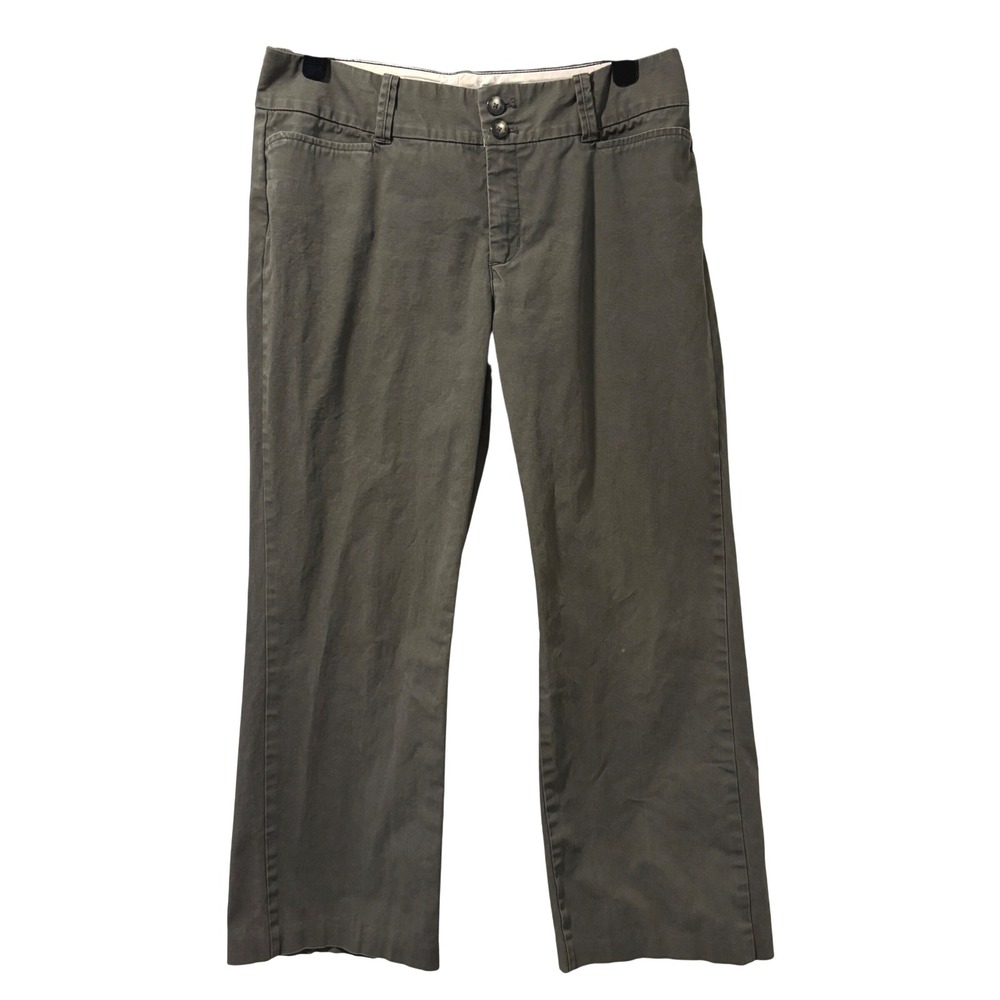 Eddie Bauer Womens‎ Olive Green Cropped Blakely Pants Size 8 Casual Chino